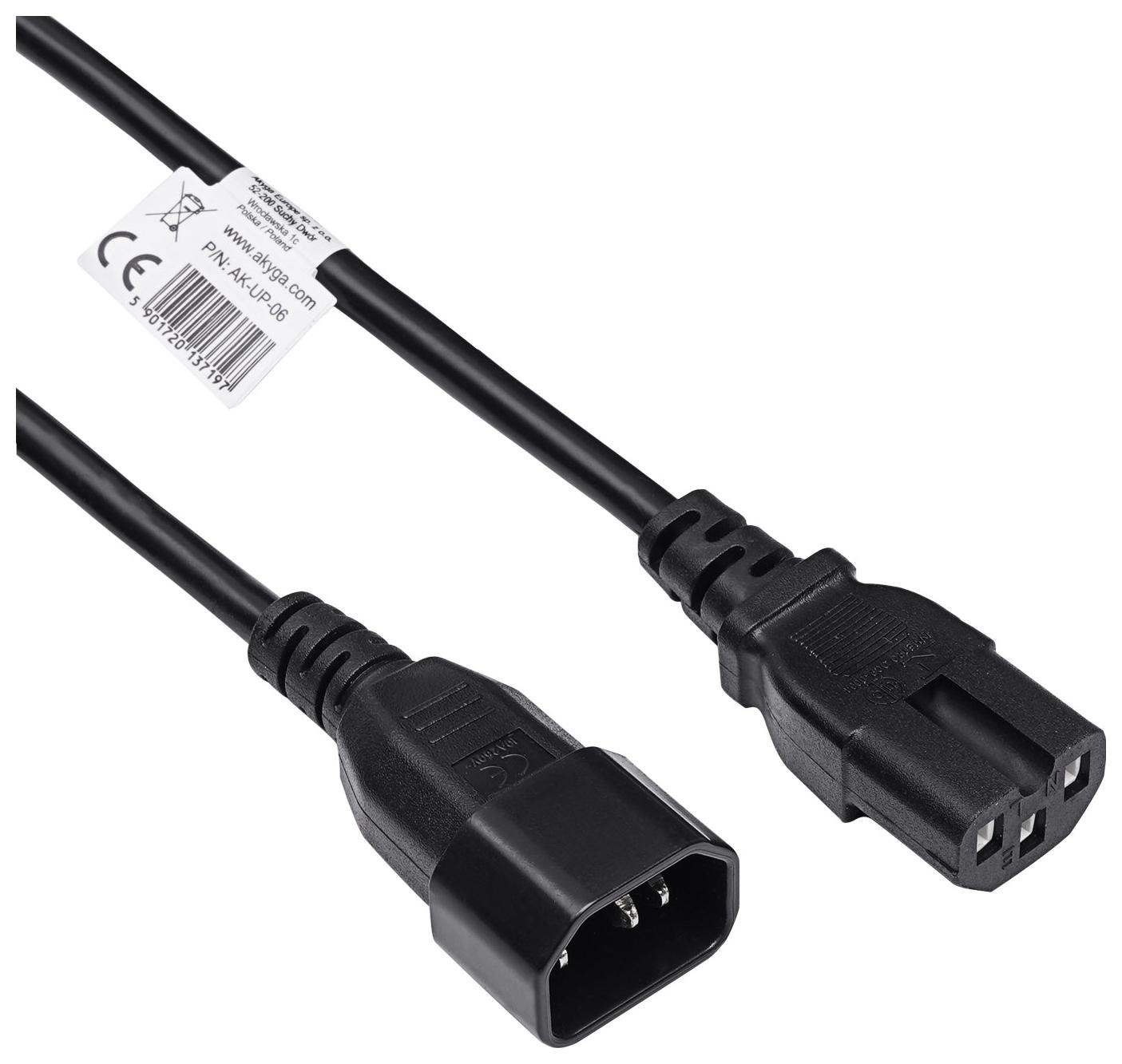 Akyga AK-UP-06 CU IEC C14 / C15 1.8 m