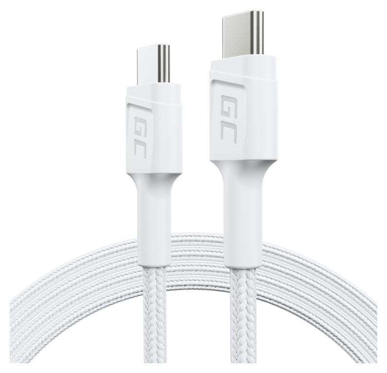 Green Cell PowerStream USB-C Typ C 2m, Power Delivery 60W, Quick Charge 3.0 Biały