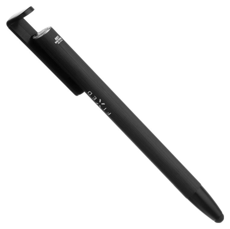 Fixed Pen 3 w 1 z podstawką, antybakteryjna powierzchnia, aluminiowy korpus, czarny