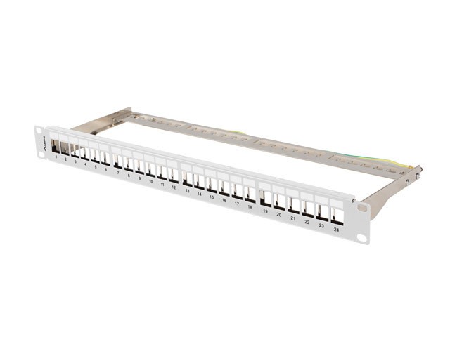 Lanberg Patch Panel pusty 24 port 1U 19'' FTP do modułów Keystone szary PPKS-0924-S