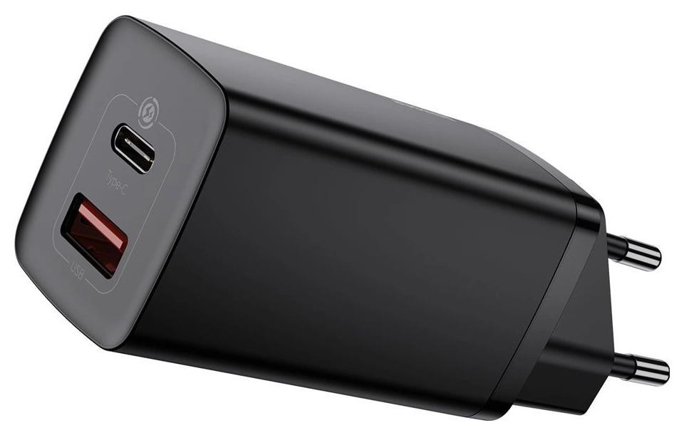 Baseus GaN2 Lite, USB + USB-C, 65W, EU czarna