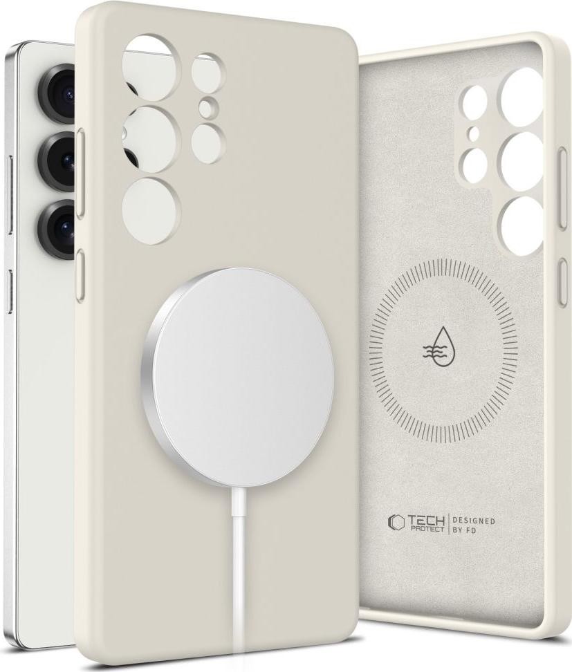 Tech-Protect Liquid Silicone Magsafe do Galaxy S25 Ultra beżowy
