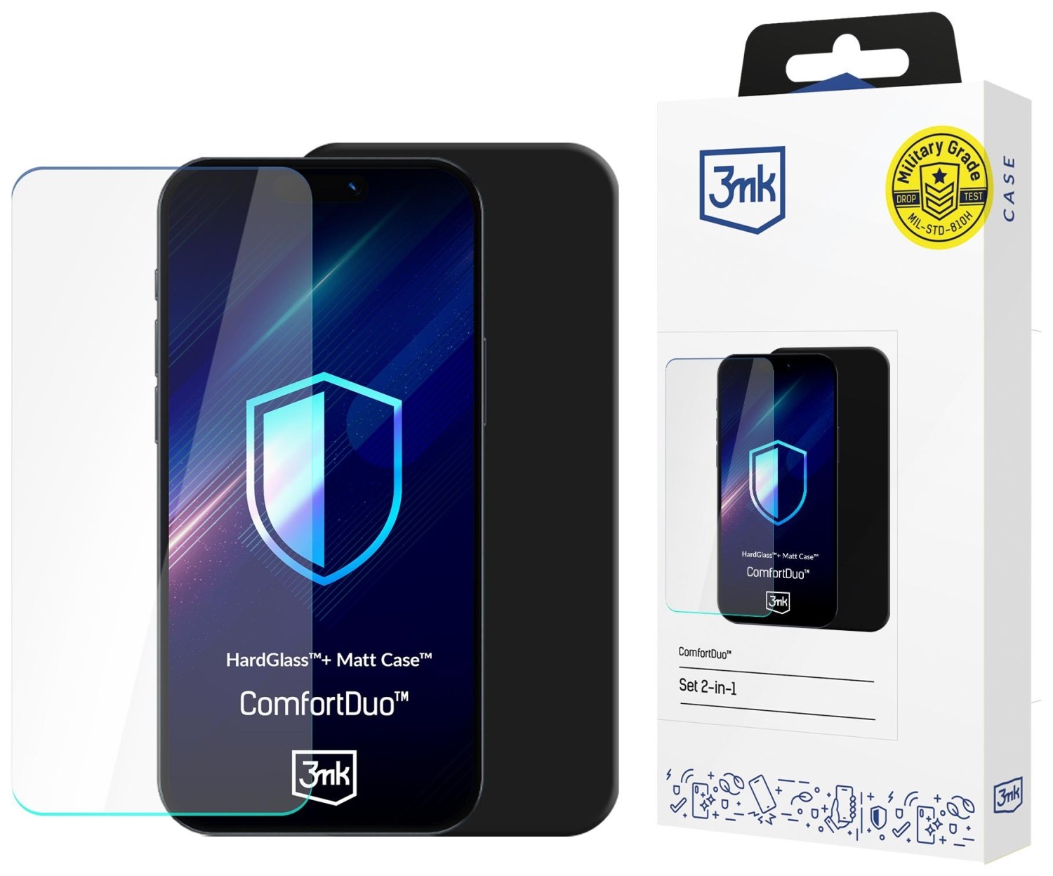 3mk ComfortDuo Matt Black do Xiaomi Redmi Note 14 4G