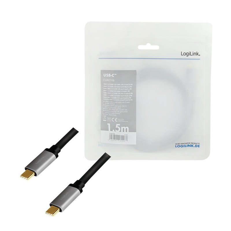 LogiLink USB 2.0 USB-C M/M 1.5 m CUA0106