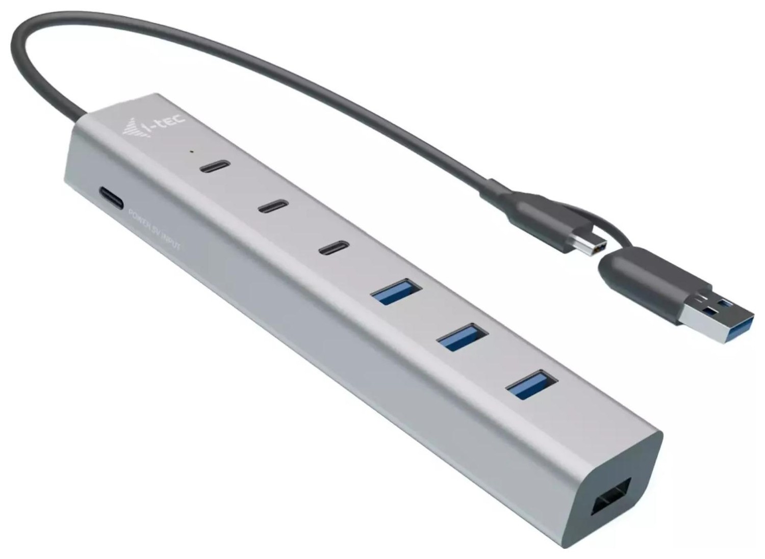 i-tec USB-C/USB-A Charging Metal HUB 7x Portów 3x USB-C 4x USB-A Fast Charge BC 1.2 kabel 30cm CAHUBMETAL7