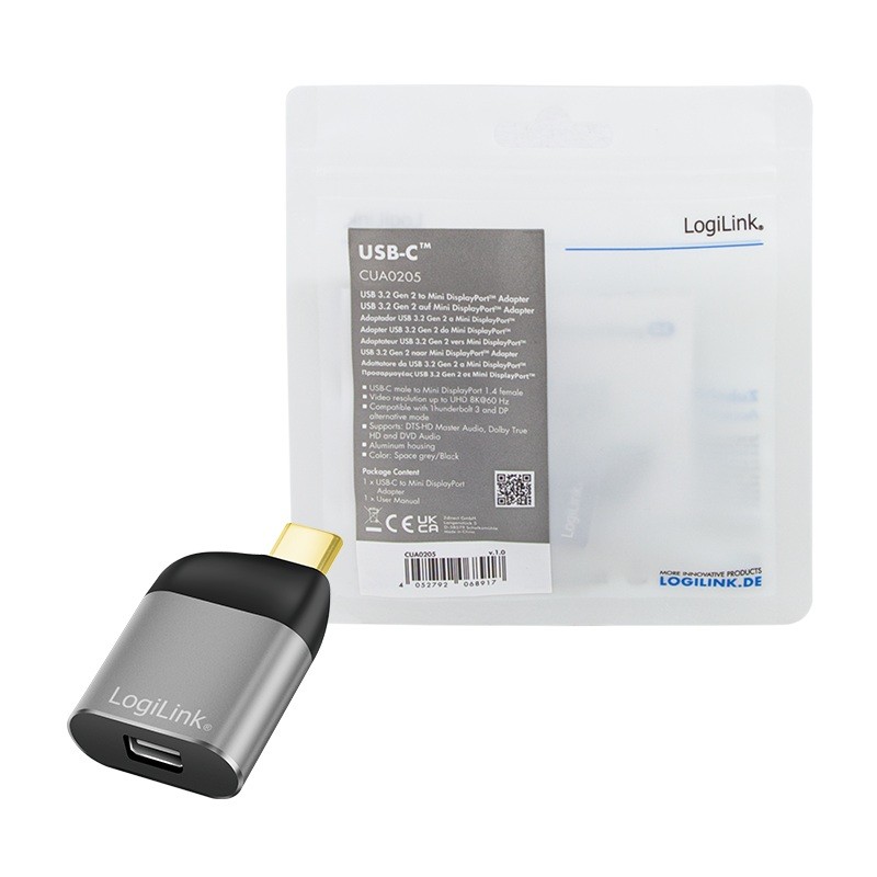 LogiLink USB 3.2 USB-C M - mini Displayport F 8K CUA0205