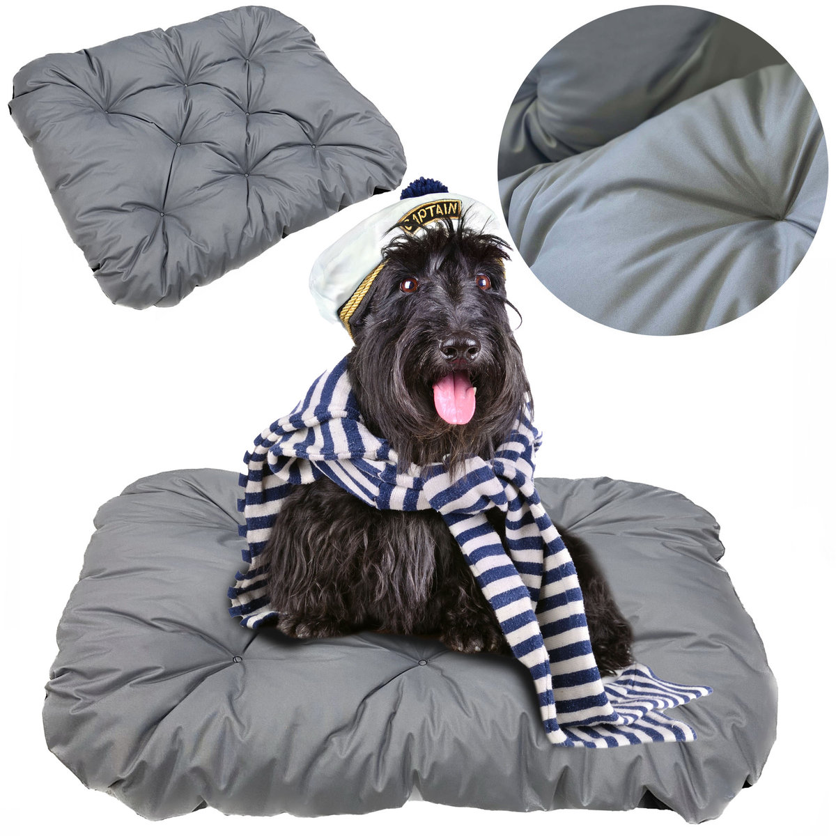 Legowisko Dla Psa Poduszka Posłanie Wytrzymałe 70X50 Cm Szare