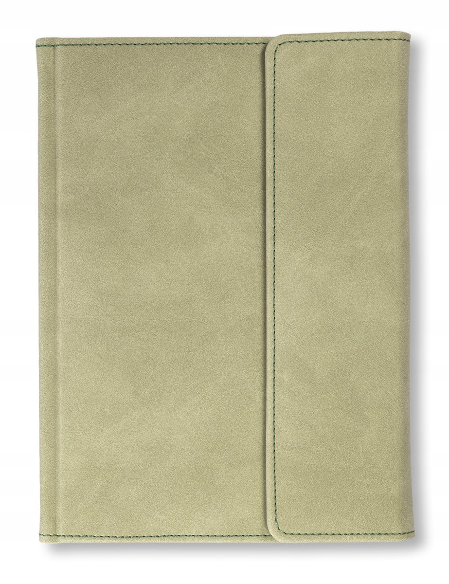 Notes książkowy zapinany Nubuk OLIWKOWY A5