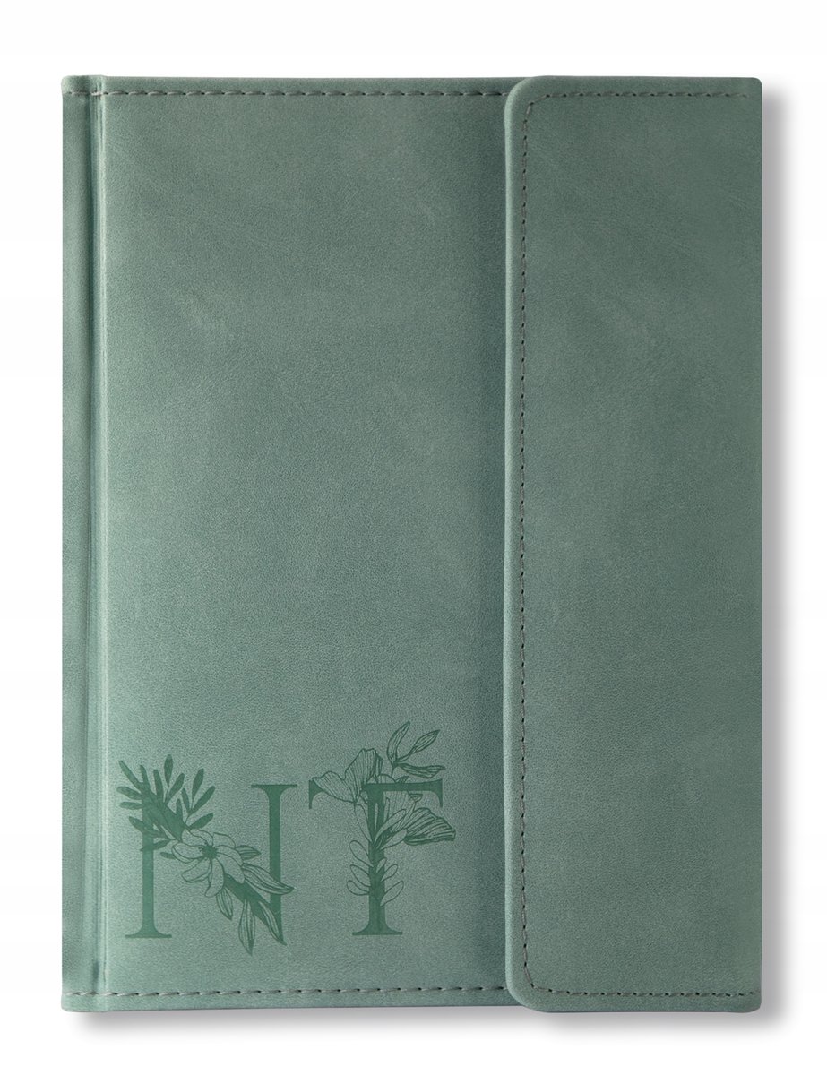 NOTES KSIĄŻKOWY ZAPINANY A5 NUBU PERSONALIZOWANY INICJAŁY FLORA ZŁOTY BLOK