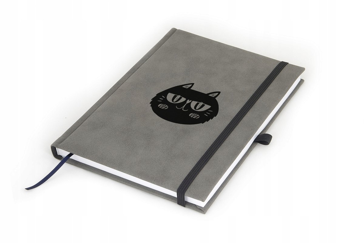 KOT Notes książkowy kratka Nubuk szary CZA7
