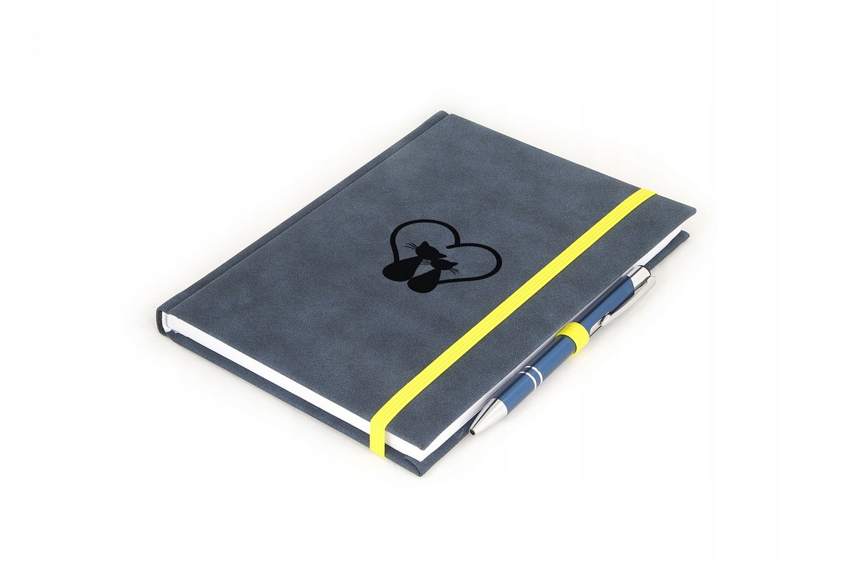 KOTY Notes długopis kratka Nubuk niebieski Ż21