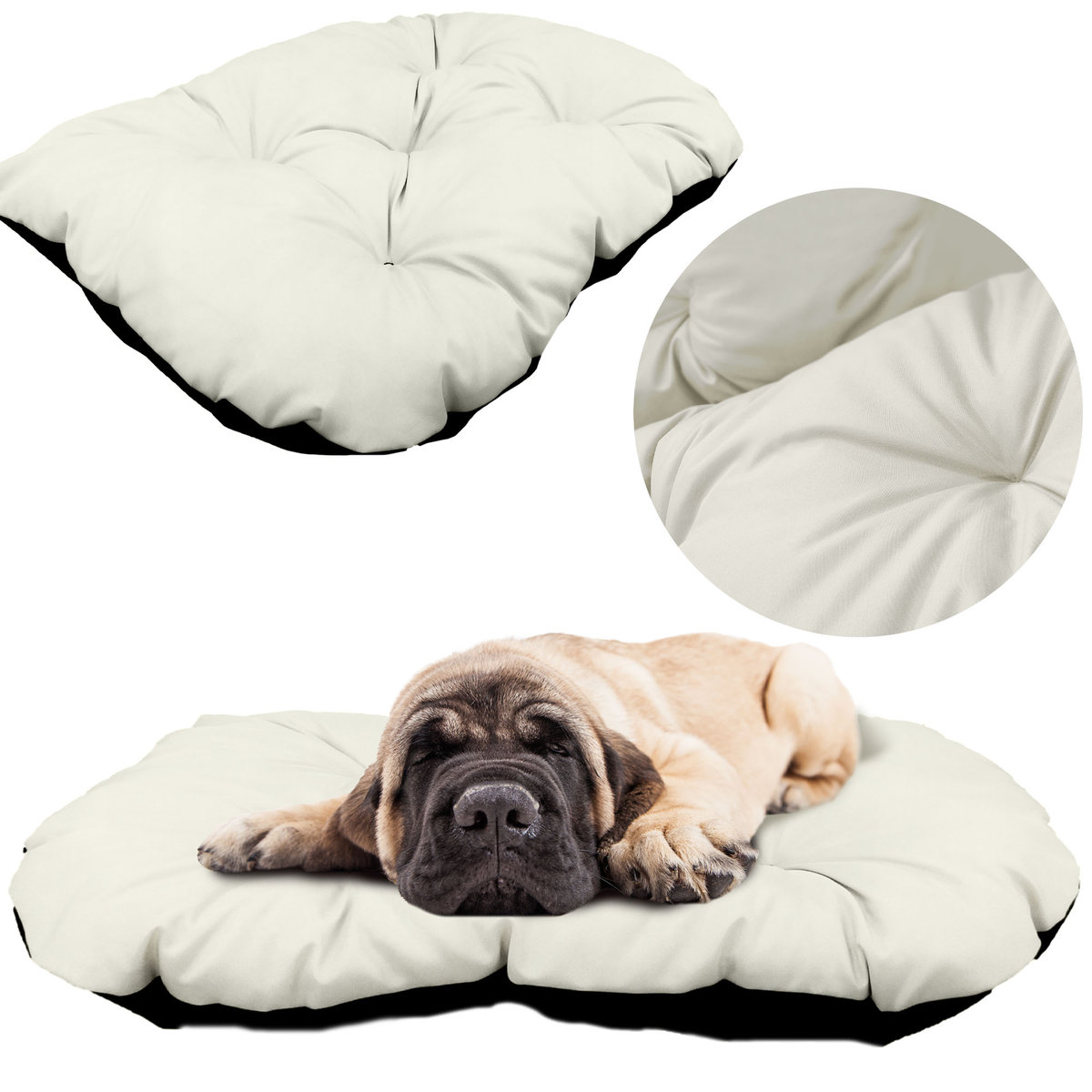 Legowisko Dla Psa Poduszka Posłanie Wytrzymałe 120X90 Cm Beżowe