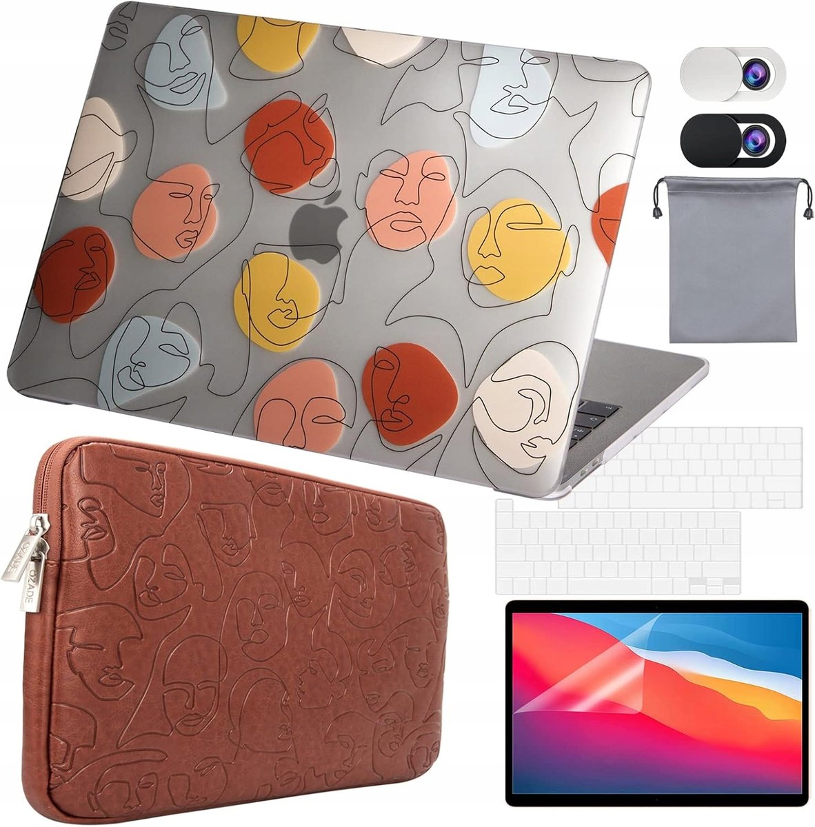 OZADE 6w1 ETUI OBUDOWA CASE FUTERAŁ FOLIA NA EKRAN MACBOOK PRO 13 2016-2020