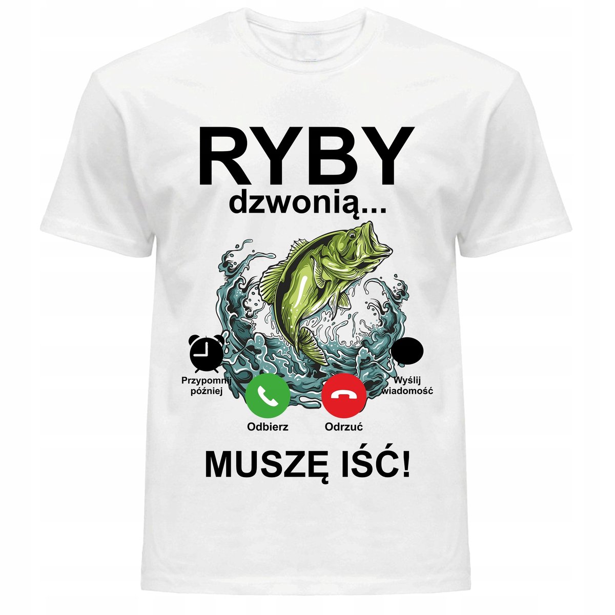 Koszulka męska z nadrukiem RYBY DZWONIĄ dla wędkarza wędkarz XL