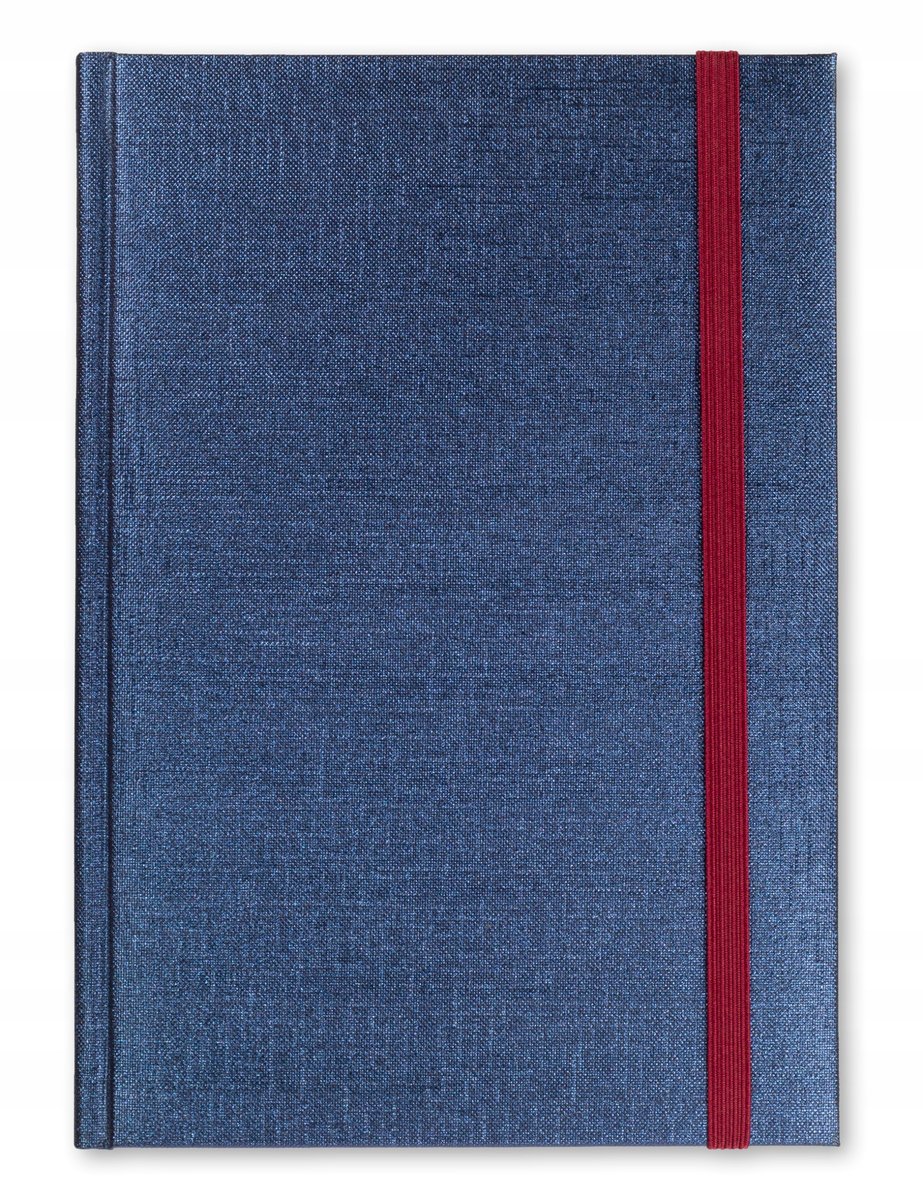 Notes książkowy B5 MARI granatowy + gumka bordowa
