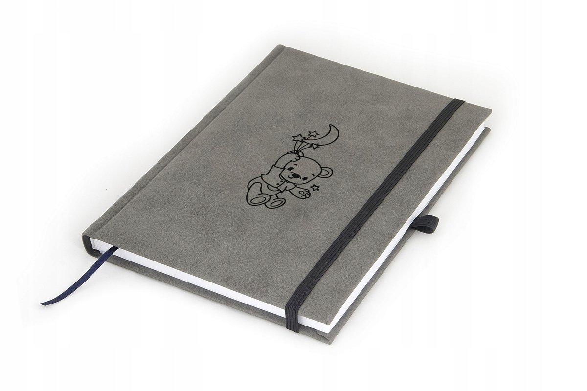 MISIO Notes książkowy kratka Nubuk szary CZA9