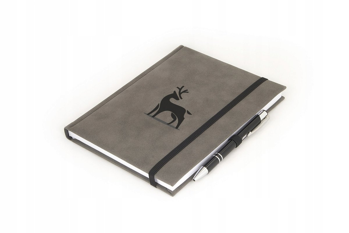 JELEŃ Notes długopis kratka Nubuk szary CZA6