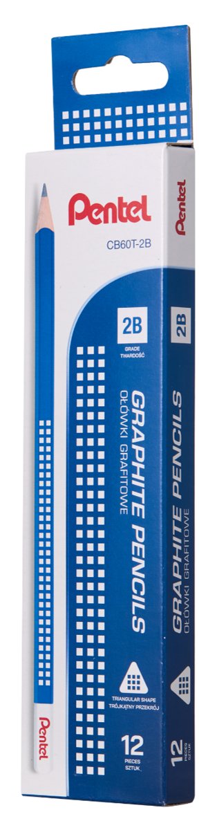 PENTEL, paczka ołówek drewniany 2b 12 sztuk