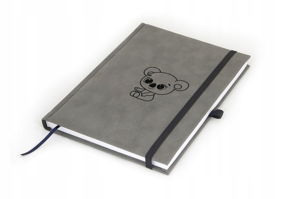 KOALA Notes książkowy kratka Nubuk szary CZA15