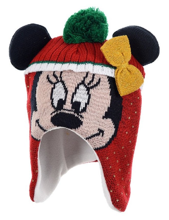 Czapka zimowa dla dziewczynki, niemowlę, Myszka Minnie, Disney, włókno akrylowe, poliester, rozmiar 48 cm