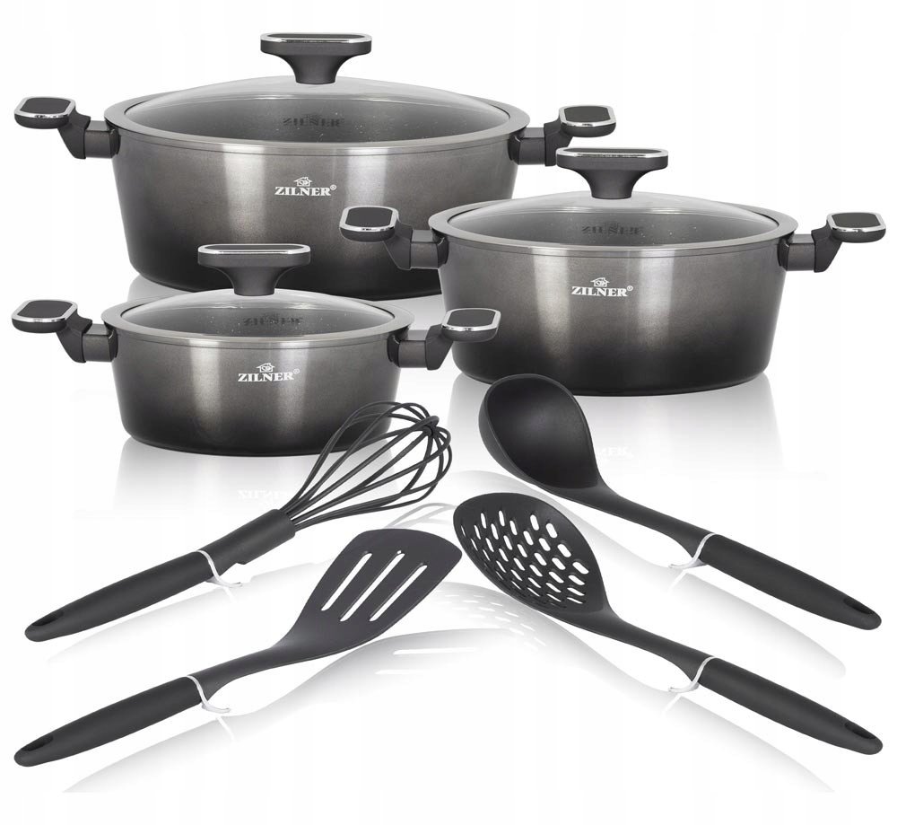 Zestaw garnków Zilner PREMIUM aluminiowe 10 el.