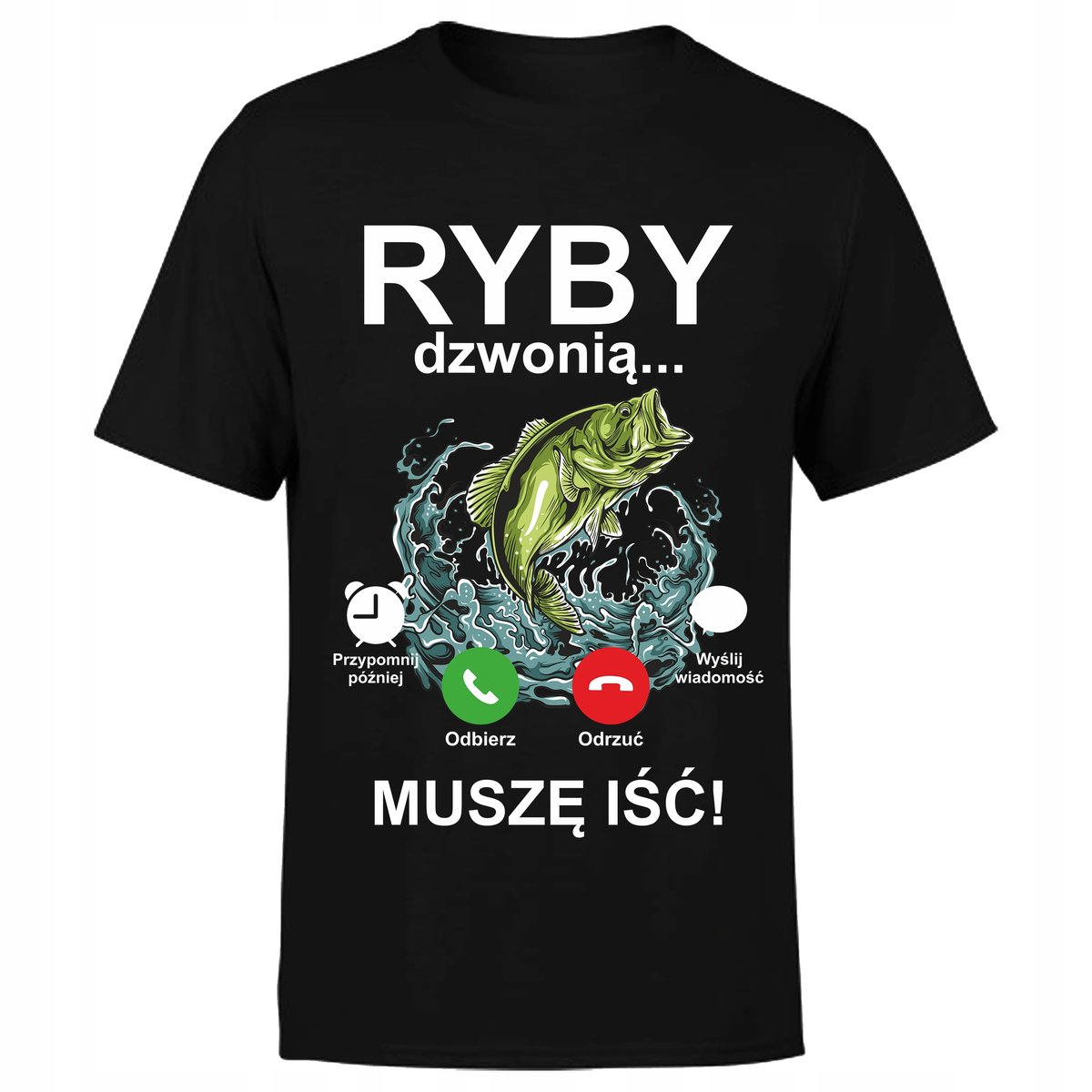 Koszulka męska z nadrukiem RYBY DZWONIĄ dla wędkarza wędkarz XL
