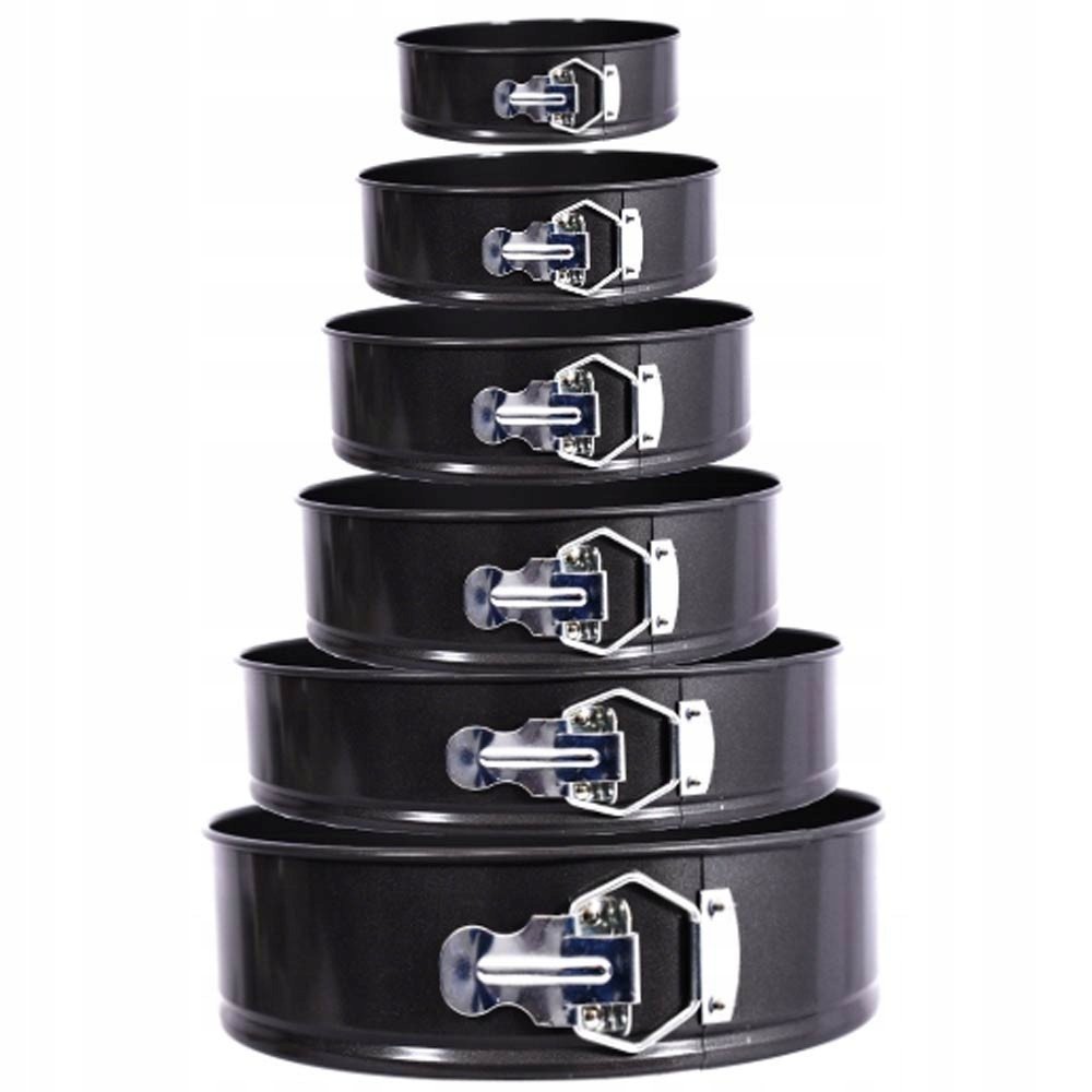 Formy do pieczenia okrągłe tortownice zestaw 6 sztuk KR-018 blachy szare