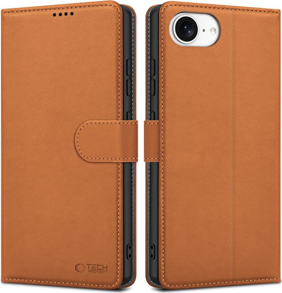 Tech-Protect Wallet iPhone 16E saddle brown