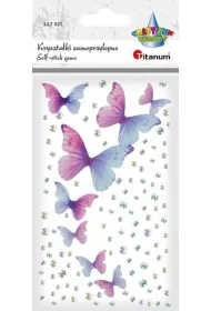 Kryształki samoprzylepne Motyle i dżety 117szt