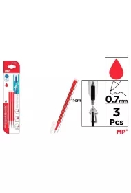 Wkłady do długopisów ścieralnych czerw. 0.7mm 3szt