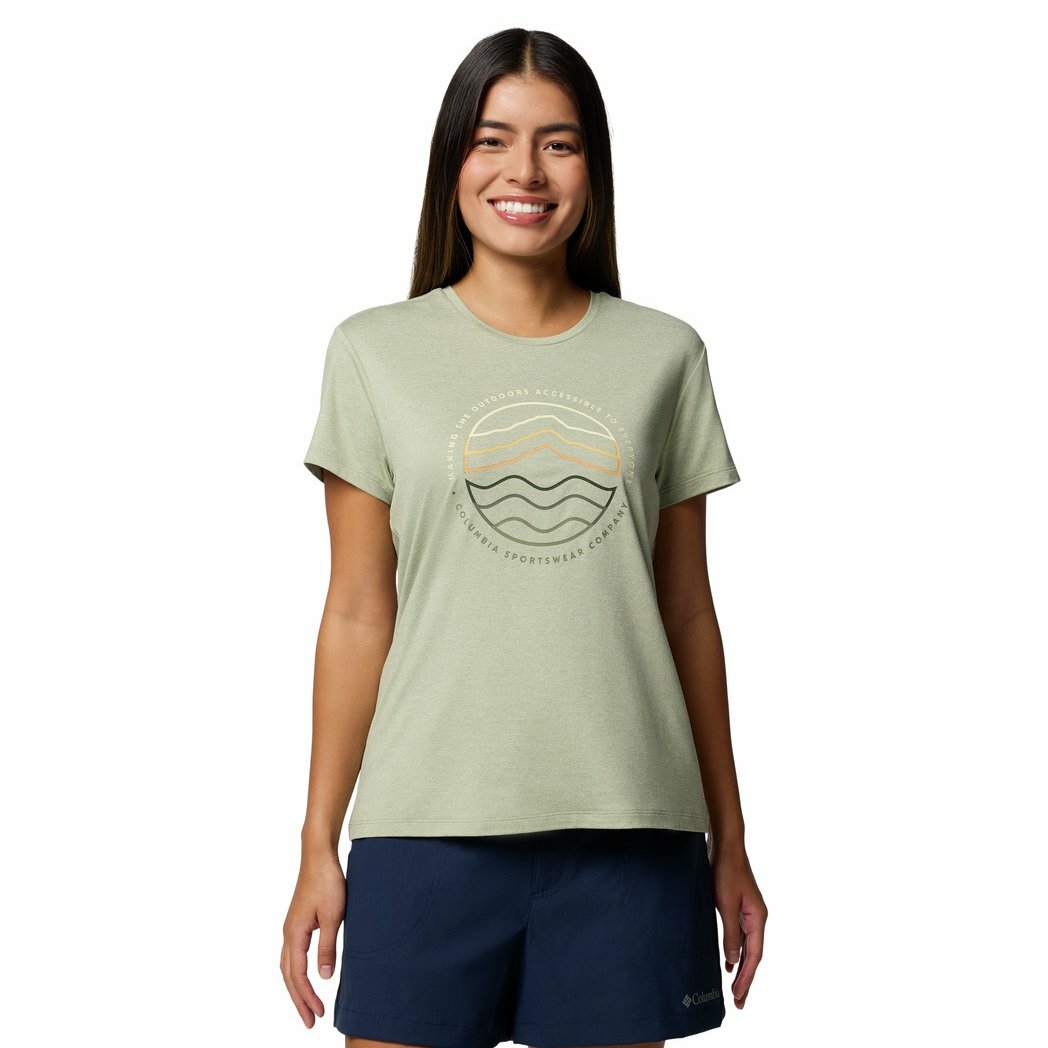 Damska koszulka techniczna Columbia Sloan Ridge Graphic SS Tee safari/find your trail - L