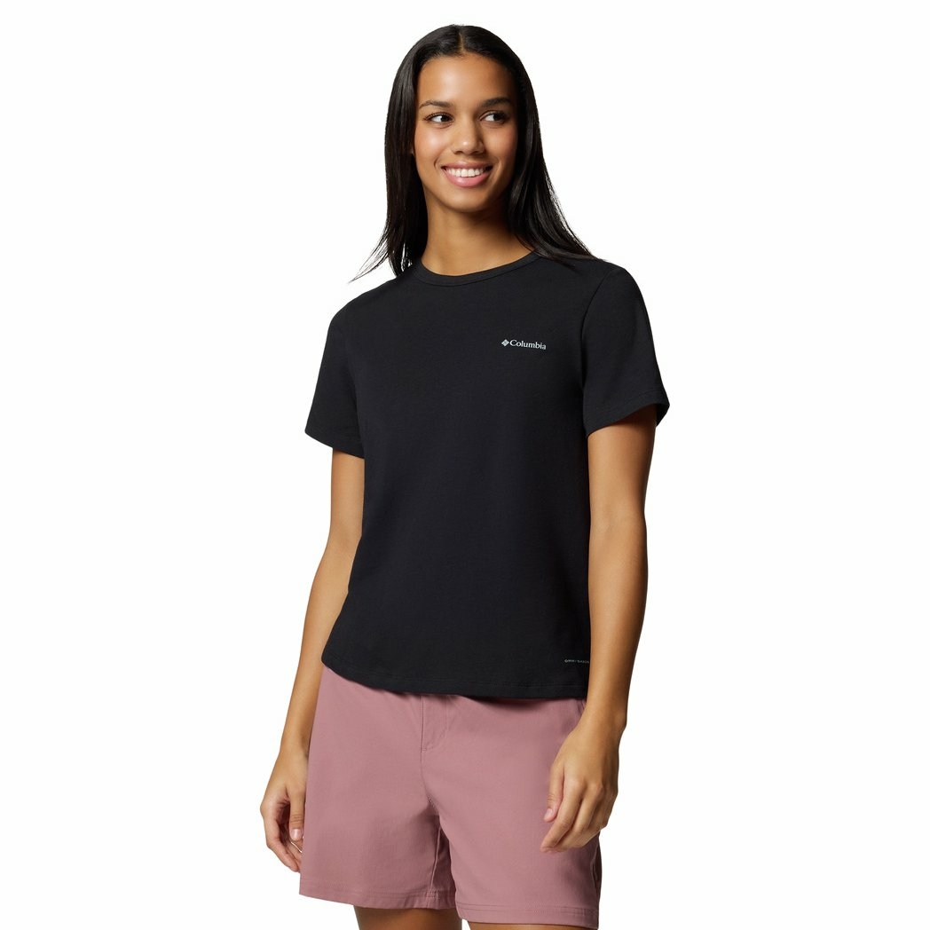 Damska koszulka Columbia Sun Trek Short Sleeve II Tee black - L