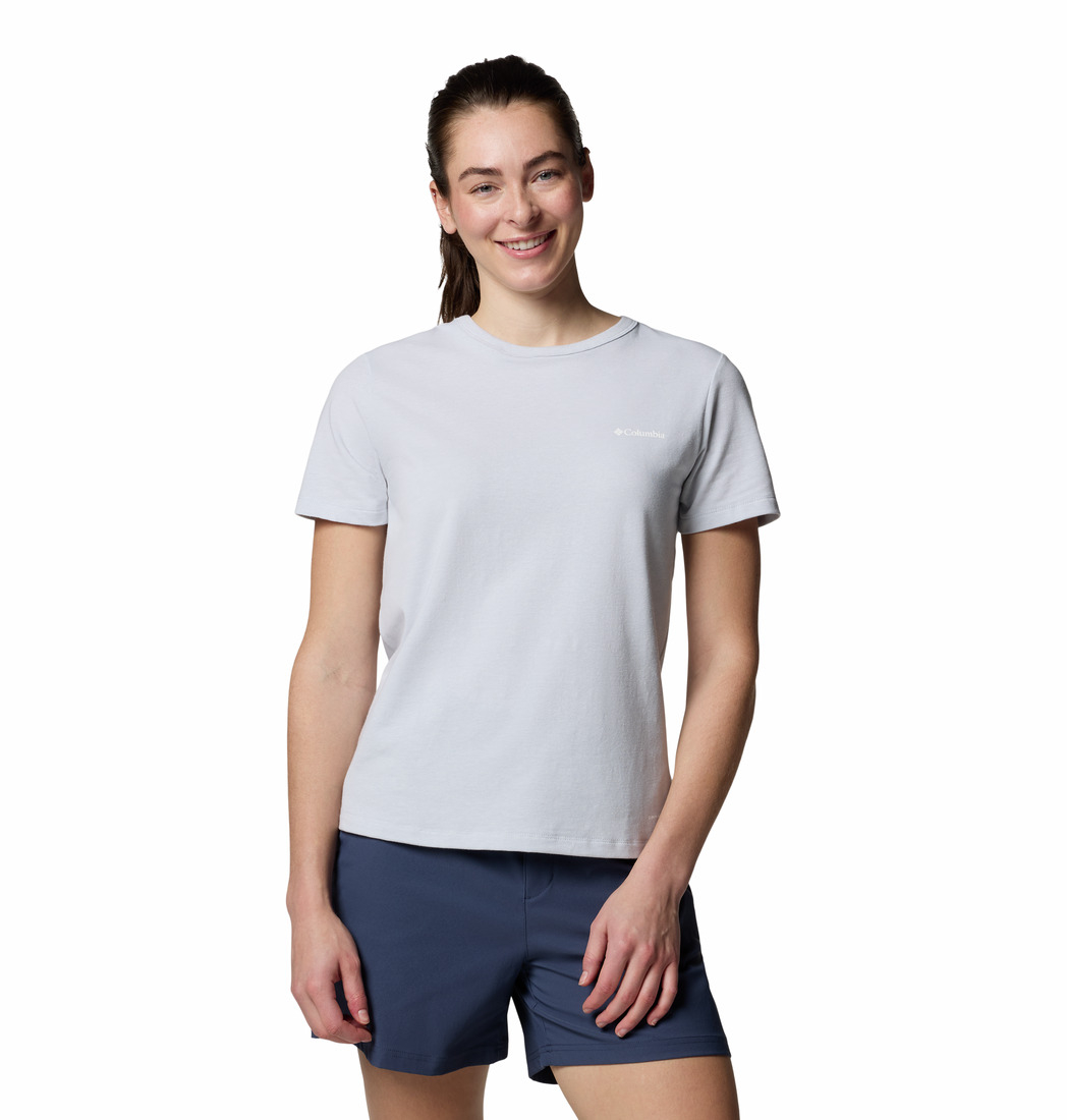 Damska koszulka Columbia Sun Trek Short Sleeve II Tee cirrus grey heather - L
