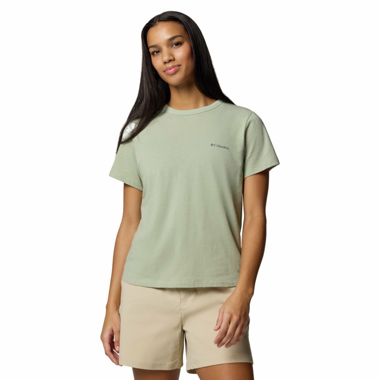 Damska koszulka Columbia Sun Trek Short Sleeve II Tee safari - L