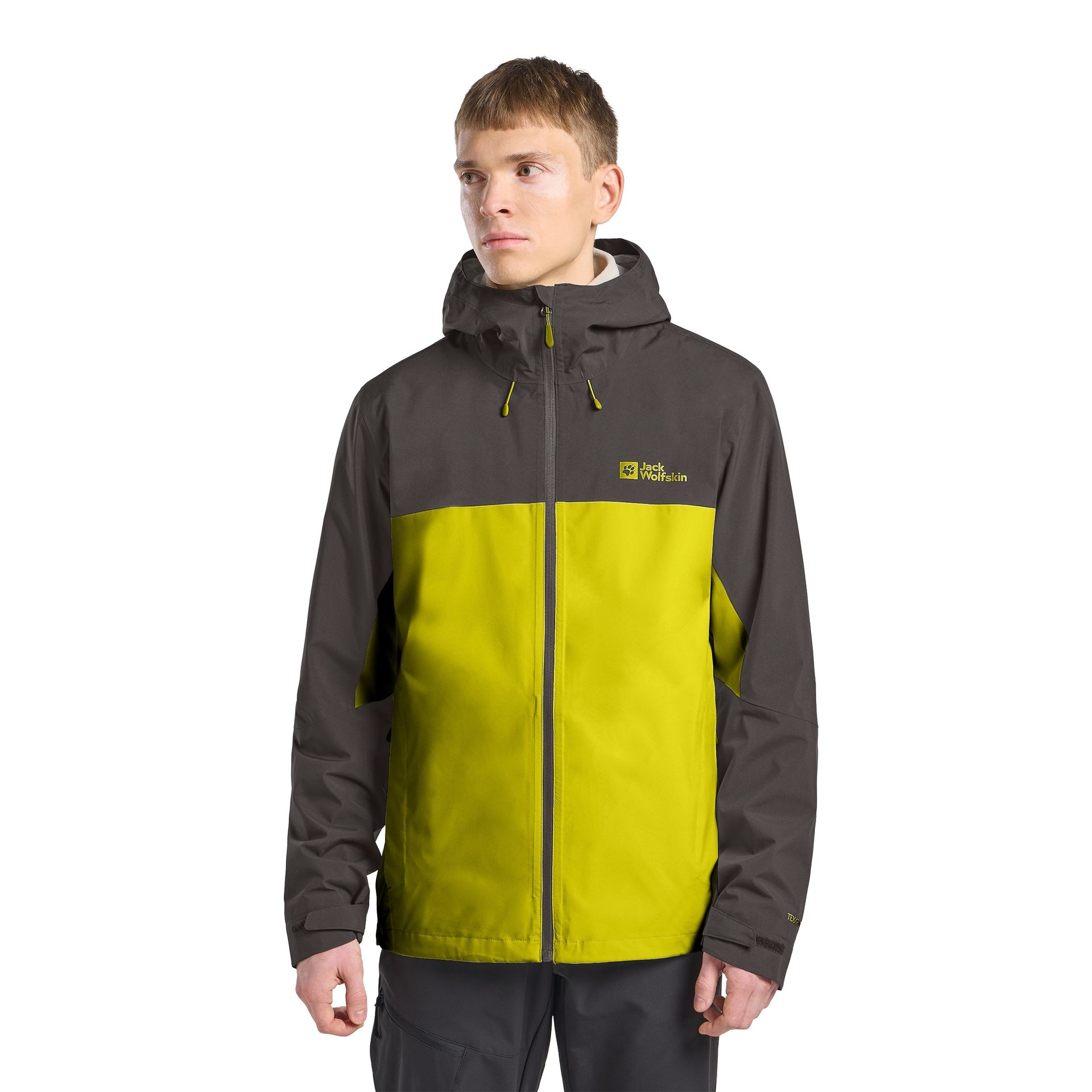 Męska kurtka przeciwdeszczowa Jack Wolfskin WEILTAL 2L JKT M chartreuse - M