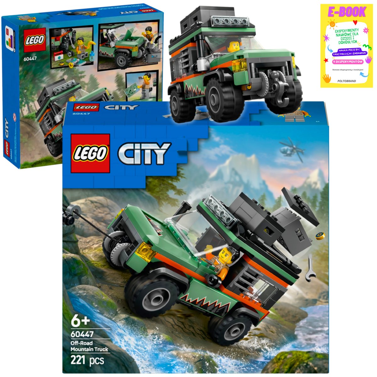 LEGO KLOCKI CITY - GÓRSKA CIĘŻARÓWKA TERENOWA 4x4 60447 KLOCKI PREZENT + EBOOK