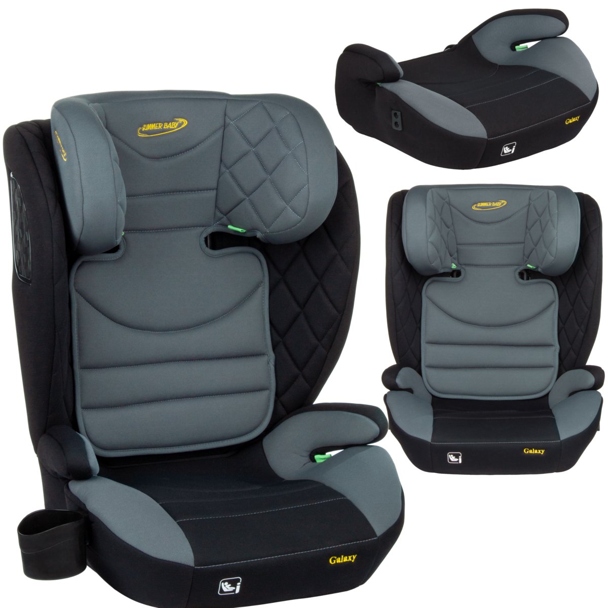 FOTELIK SAMOCHODOWY 100-150cm i-SIZE FWF R129 SUMMER BABY SZARY GALAXY