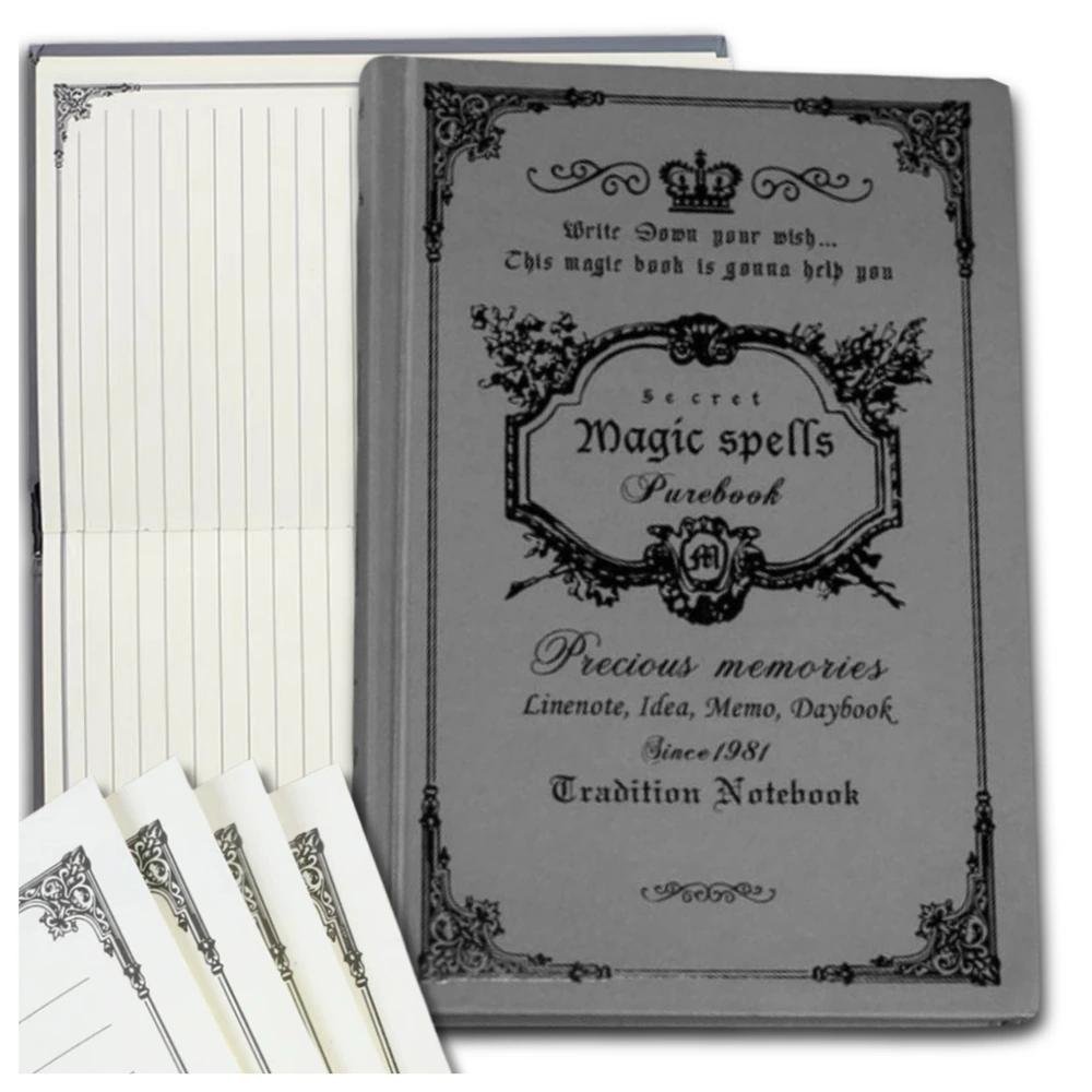 Szary notes planer notatnik w linię 160 kartek zdobiona okładka