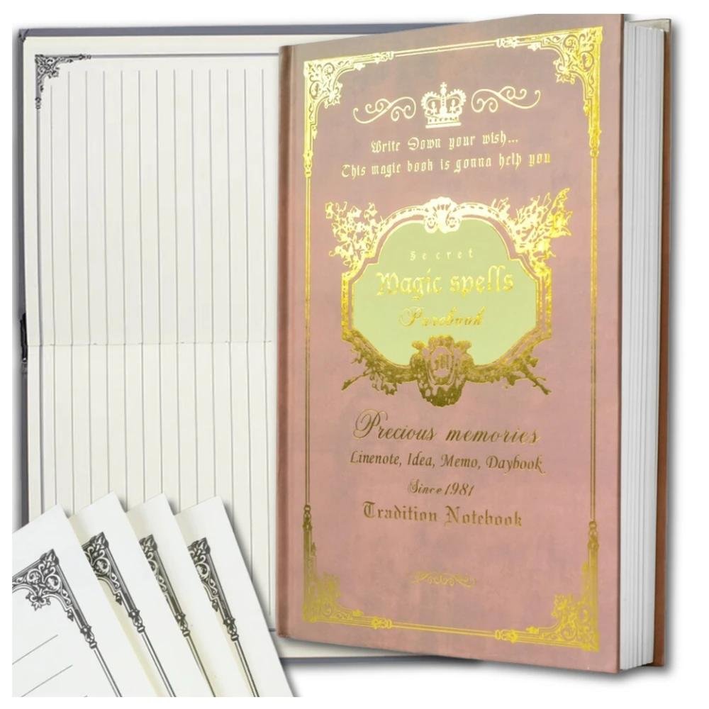 Różowy notes planer notatnik w linię 160 kartek zdobiona okładka