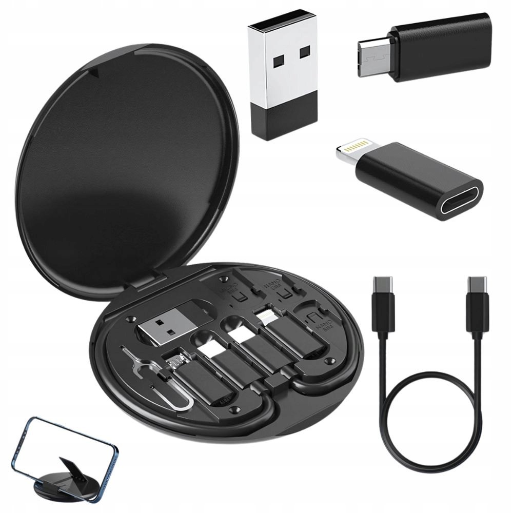 ZESTAW ADAPTERÓW 5w1 SZPILKA DO TELEFONU W ETUI USB-C MICRO USB USB TYP A