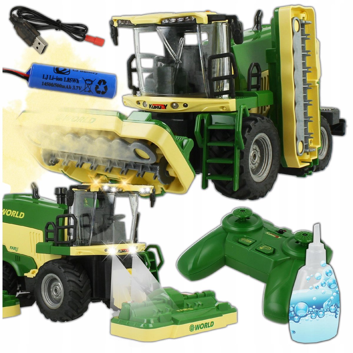 KOMBAJN ZDALNIE STEROWANY NA PILOT R/C ŚWIATŁO DŹWIĘK DYMI NA AKUMULATOR