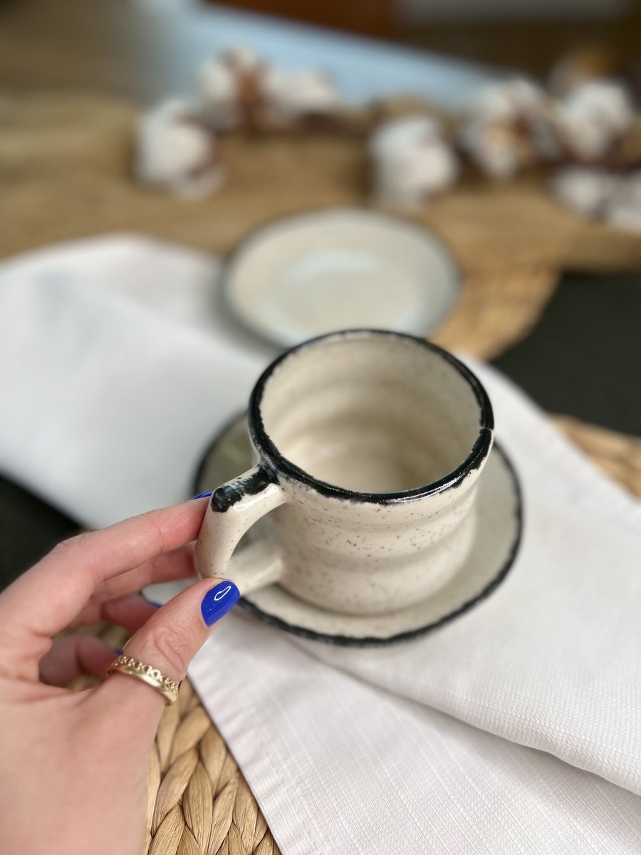 Filiżanka ceramiczna do kawy herbaty Black Berberys 200ml