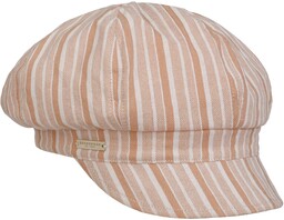 Czapka Kaszkiet Fresh Stripes by Seeberger, koralowy, One Size
