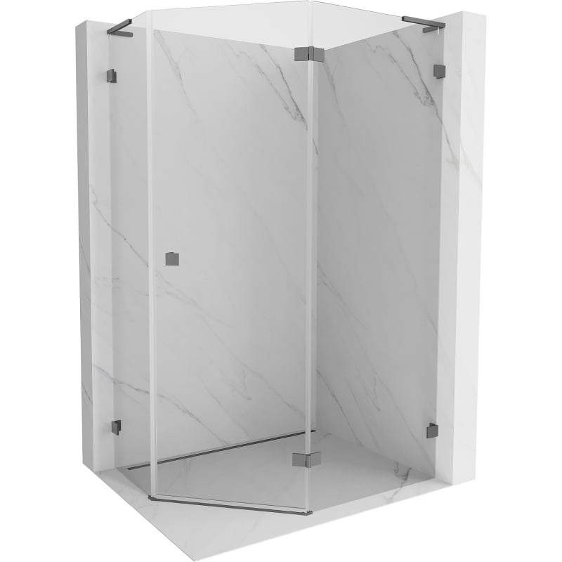 Mexen Lunar L kabina prysznicowa pięciokątna uchylna prawa 100 x 80 cm, transparent, gun metal - 831L-100P-080L-95-00-P