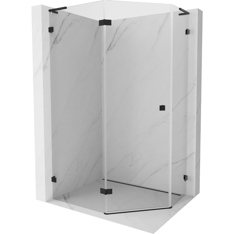 Mexen Lunar L kabina prysznicowa pięciokątna uchylna lewa 100 x 90 cm, transparent, czarna - 831L-100L-090P-70-00-L