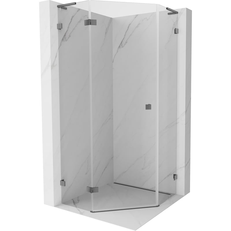 Mexen Lunar L kabina prysznicowa pięciokątna uchylna lewa 90 x 90 cm, transparent, gun metal - 831L-090L-090P-95-00-L