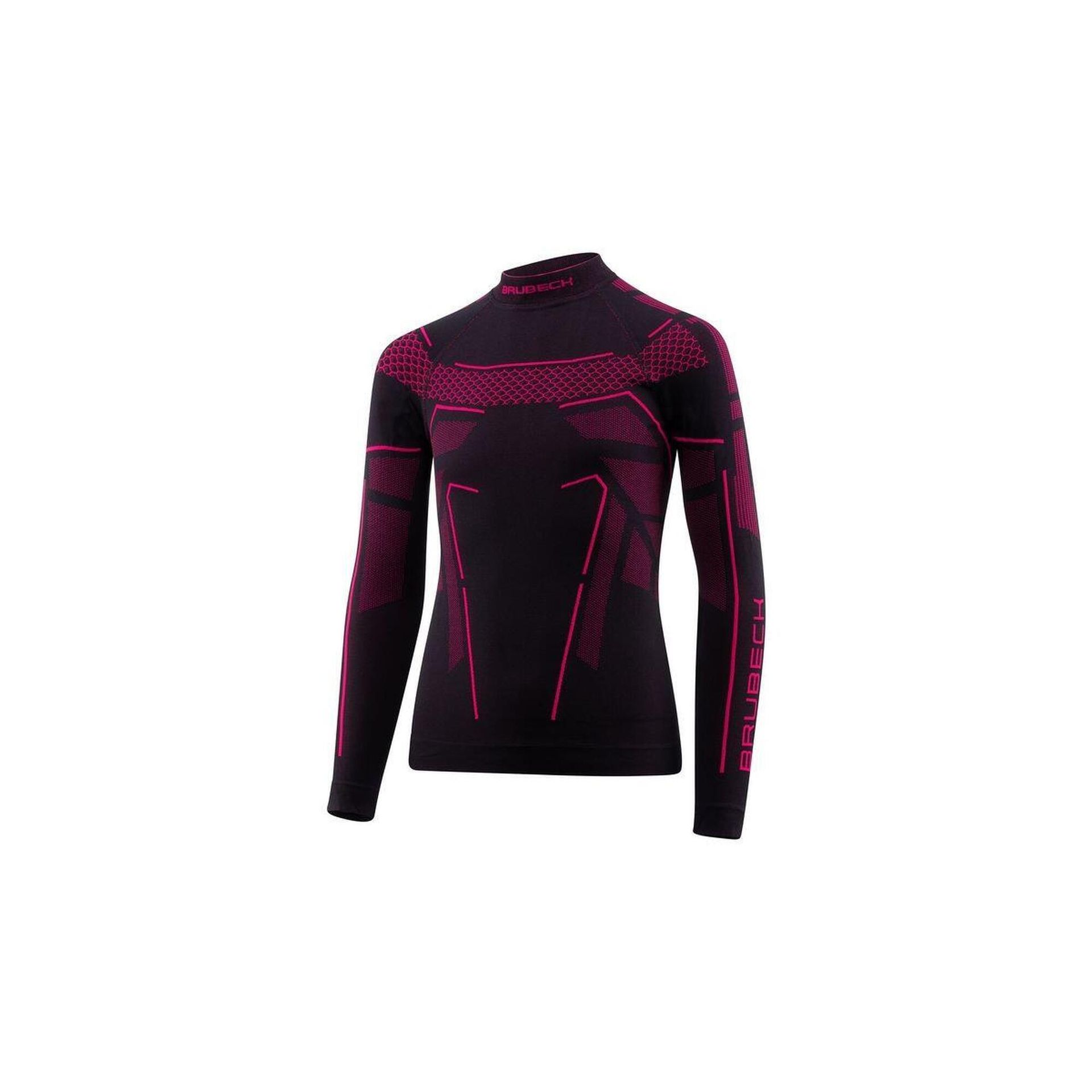 Brubeck, Thermo Junior, bluza dziecięca, czarny/fuksjowy, rozmiar 140/146