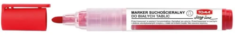 Marker suchościeralny LongLine czerwony (10szt) - TOMA
