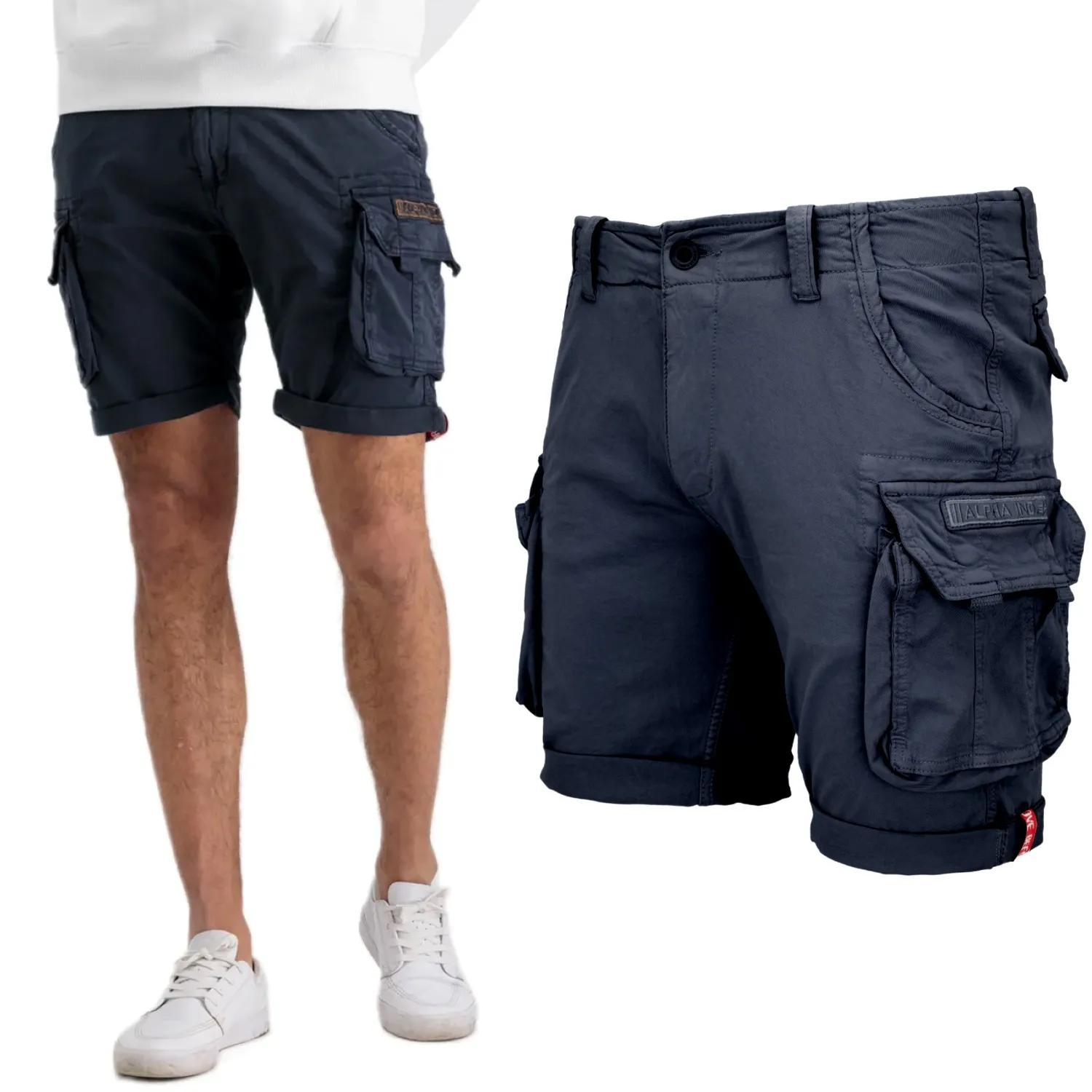 Spodenki Alpha Industries Crew Short 176203 07 - Granatowe  32