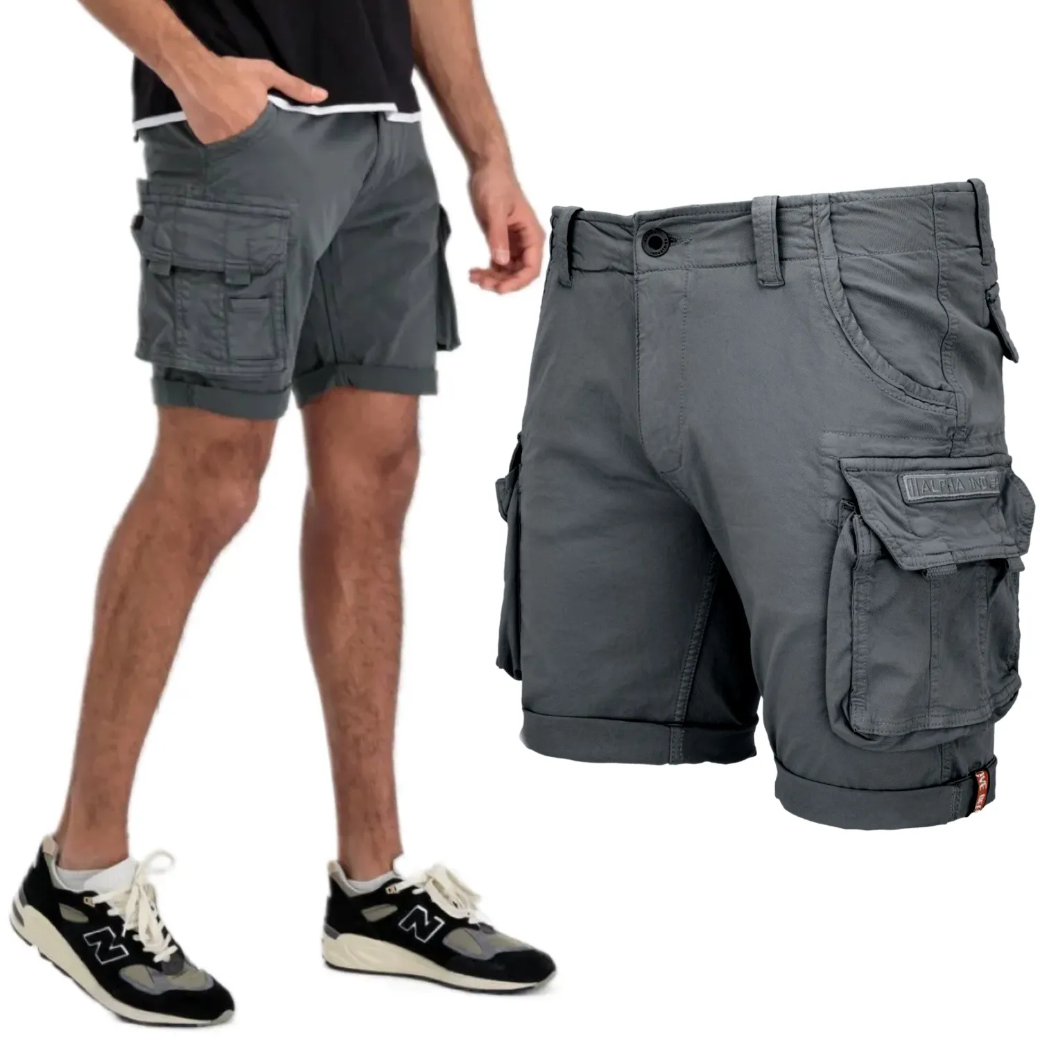 Spodenki Alpha Industries Crew Short 176203 684 - Vintage Grey  34